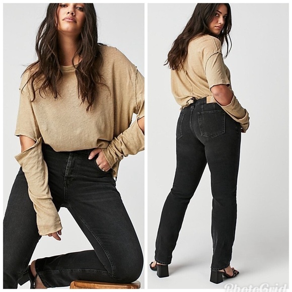 NWT Free People Curvy Siren Low Rise Straight Jeans - Picture 1 of 8